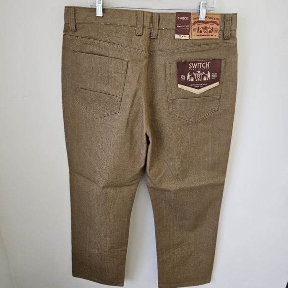 Men's Straight Fit Denim Pants - Khaki - Picture 10 of 10